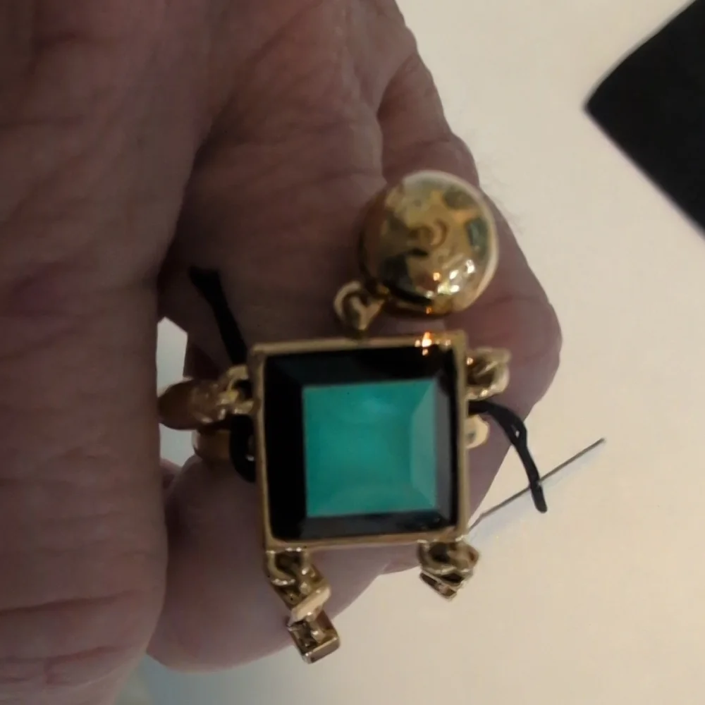 Marc By Marc Jacobs Dangling Charm Teal Ring Sz 7 NWT